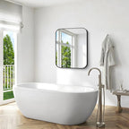 BONEWEI 30x36 inch Bathroom Mirror 2-Pack,Black Rectangle Mirror,Wall Mounted Bathroom Frame Vanity Mirror with Round Corner for Bedroom Living Room, Entryway Hangs Horizontal or Vertical