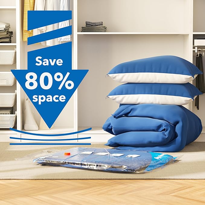 MEIQIHOME Vacuum Storage Bags, Space Saver Sealer Bags,Vacuum seal bags for clothing, Pillows, Comforters, Blankets, Bedding,20 COMBO