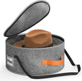 SLEEPING LAMB Cowboy Hat Box for Travel and Storage, Collapsible Cap Organizer Case with Handles & Shoulder Strap for Men Carry Cap Bag, Soft and Large Hat Box for Women Storage for Closet, Grey