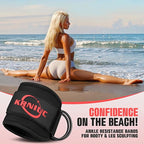 Ankle Resistance Bands with Cuffs, Resistance Bands for Working Out, Home Gym Workout Equipment for Women, Pilates Exercise, Hip, Leg, Glute Ankle Weights Training- Exercise Guides Included