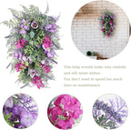 17.7inch Purple Tulip Swag for Front Door, Artificial Tulip Teardrop Swag, Artificial Floral Swag, Spring Summer Wreaths for Front Door Indoor Outdoor Window Decor(#1)