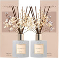 Cocorrína Reed Diffuser Set, 6.7 fl.oz Clean Linen 2 Packs Scented Diffuser with Sticks Home Fragrance Reed Diffuser for Bathroom Shelf Decor