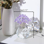 Qianwei Purple Forget Me Not Crystal Flowers - Sympathy Glass Flowers Collectible Figurines Decor Paperweight Ornament Home Office Table Desk Decorations