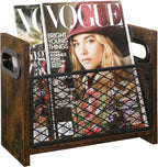 YINMIT Magazine Holder, Magazine Rack for Desktop and Home Office, Farmhouse File Storage Basket for Letters, Magazines, Books, Newspapers (Small)