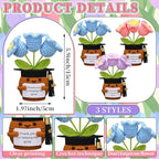 Wavwavw 3 Pack Teacher Appreciation Gift Positive Flower Handmade Crochet Doll Thank You for Helping Me Grow Gifts Back to School Gifts for Women Teacher(Flower with Grad Cap)