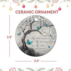 Hyturtle Butterfly Memorial Ornament - Remembrance Ceramic Keepsake with Tree and Quote - Sympathy Gift for Loss of Loved One - Bereavement Christmas Ornament - 3 Inch Memorial 4