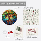 Jabihome Christmas Ornaments 2025, Exchange for Women, Men, Collectible Dated Year Ornaments for Tree, Unique Acrylic Suncatcher, Printed Stained Glass Effect Decor (Tree of Life)