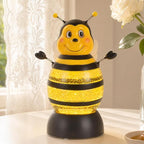 Summer Bee Snow Globe Decor with 6H Timer, Swirling Glitter Bee Snowglobe Spring and Summer Figurine Decorations, USB/Battery Operated, for World Bee Day Spring Holiday Home Decor and Gift