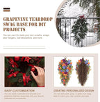 Grapevine Teardrop Swag Base - 22 Inch Natural Teardrop Wreath Form for DIY Crafts - Vertical Teardrop Swag Making Supplies for Decor - 2 Pack