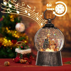 Nativity Snow Globe Christmas Snow Globe Lantern, Light up Nativity Sets for Christmas Indoor Decor, Silent Night Music with Swirling Glitter, USB Powered & Battery Nativity Scene Holy Family