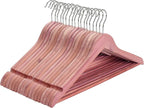 TOPIA HANGER American Red Cedar Wooden Hangers 18 Pack, Clothes Hangers for Closet, Wood Suit Hangers with Smooth Cut Notches, 360°Flexible Hook, Non-Slip Pants Bar(Natural)- CT22C