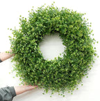 28 Inch Large Boxwoods Wreaths for Front Door Artificial Green Leaves Greenery Indoor Outdoor Wreath Home Decor Porch Window Wall Farmhouse Door Decorations Spring Summer Fall All Seasons