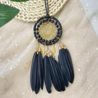 Handmade Small Dream Catcher Black for Car Rear View Mirror Accessories, Jiyamony Hanging Ornaments Car Mirror Hanging Accessories Ornament Decor