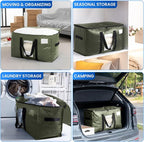 TAILI 4 Pack Green Extra Large Storage Bags, Heavy Duty Totes with Visible Window, Wrap Around Handles, Perfect for Moving