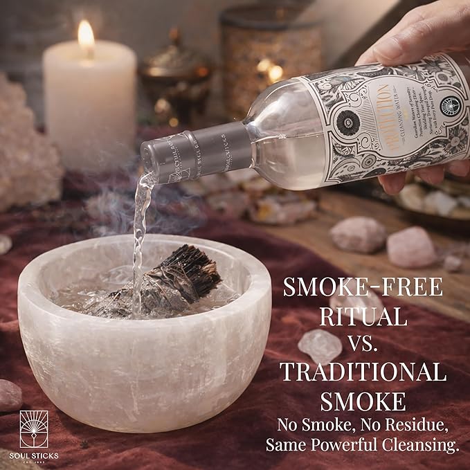 SOUL STICKS Cleansing Water 7.5 oz. Bottle for Rituals, Clearing Negative Energy and Purifying Home Spiritual Florida Water (Protection)