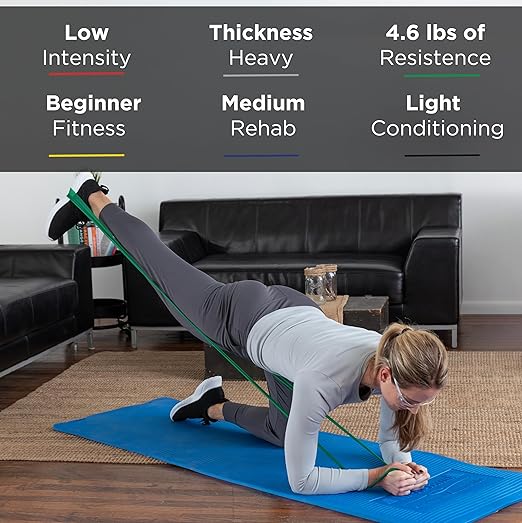 THERABAND Professional Latex Resistance Bands, Individual 6 Ft Elastic Band for Upper & Lower Body Exercise, Physical Therapy, Pilates, At-Home Workouts, 6 Foot, Green, Heavy, Level 4