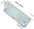 Brilliant Sunshine Multi Blue and Beige Floral Patchwork Couch Armrest 5 Pockets Organizer, Slip Resistant Armchair Caddy, Washable Remote Controls Holder, Storage for Magazine, iPad, 35×13", Blue