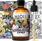 HIQILI Sandalwood Cipher Diffuser Oil, Ideal for Scent Diffuser, Car Air fresheners, Relaxing & Cozy, Long Lasting - 3.38 Fl Oz