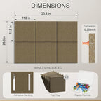 MaxGear Large Cork Board for Wall 36" x 24", Espresso Bulletin Board, 6 Pack Felt Wall Tiles with Pushpins, Cork Boards for Office Push Pin Board Tack Board Felt Board