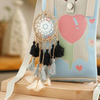 Artilady Small Dream Catcher for Cars - Bohemian Mini Dream Catchers for Cars Rear View Mirror Hanging Decoration (Black Grey White)