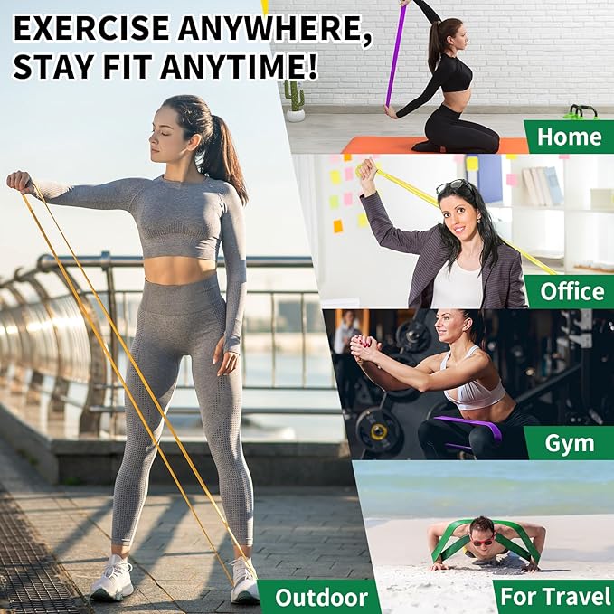 TOPOKO Resistance Bands Set of 5 – Pull Up Assistance Bands for Men & Women, Heavy Duty Workout Bands for Exercise, Strength Training, Stretching, Physical Therapy, Home & Gym