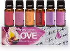 Eternal Essence Oils Love Set of 6 Premium Fragrance Oils - Rose, PS I Love You, Amber Romance, Secret Crush, Forever Yours and Sugar Kiss - for Diffusers, Candle & Soap Making, & Aromatherapy - 10ML
