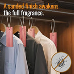 Cedar Blocks for Clothes Storage - 16 Pack Red Cedar Planks, 100% Natural Aromatic Cedarwood with Cotton Rope and Sandpaper for Closets & Drawers Freshener