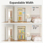 VIPEK X1 Expandable Clothes Rack Heavy Duty Adjustable from 2' to 3'5" with Adjustable Shelves and Hanger Rods, Reach-in & Walk-in Closets Metal Garment Racks Portable Closet, Gold