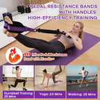 Multifunction Pedal Resistance Band with Handle, 3 Tube Adjustable 30/40/50LB Foot Pedal Puller Resistance Bands with Poster, Extended Length Tension Rope for Men Women Full Body Workout Home Gym