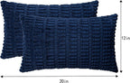 Aegero Pack of 2 Corduroy Decorative Throw Pillow Covers 12x20 InchSoft Boho Striped Pillow Covers Modern Farmhouse Home Decor for Sofa Living Room Couch Bed(Blue)