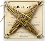 Bucherry St. Brigid's Wall Cross Decor Irish Gift Cross with History Card for Irish Blessing Gift for Celtic Imbolc Decor(Classic Style,5 in,Green)