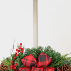 Haute Decor Adapt Adjustable Wreath Hanger, Top & Length Adjustable Version (Champagne), Strong Over The Door Hook - Fits Most Door Styles and Sizes