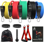 BOB AND BRAD Resistance Bands Set, Stackable Up to 125-150 lbs Workout Bands with Handles, Door Anchor & Ankle Straps - Heavy Duty Exercise Bands for Strength Training, Home Gym Fitness