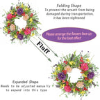 WreathDream Artificial Spring Summer Wreath Peony Wreaths for Front Door with Olive Leaf,Eucalyptus Leaf,Daisy,Lavender for Indoor Outdoor Wall Festival Home Farmhouse Wedding Decor