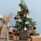 Soulchen 24 Pcs Christmas Paper Honeycomb Ornaments 3D Mini Honeycombs Lantern Vintage Christmas Hanging Ornaments Party Decorations for Xmas Tree Home New Year Decor