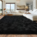 8x10 Area Rugs for Living Room, Ultra Soft Large Shag Black Bedroom Rug Upgrade Non-Slip Plush Modern Fluffy Carpet for Kids Boys Girls Room Home Decor Aesthetic
