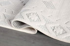 Modern Micro Loop Indoor Area Rugs for Living Room Bedroom Kitchen Geometric Trellis White 5x7 Luxury Durable Low and High Pile Non-Shedding Stain Resistant Soft Area Carpet 5 x 7