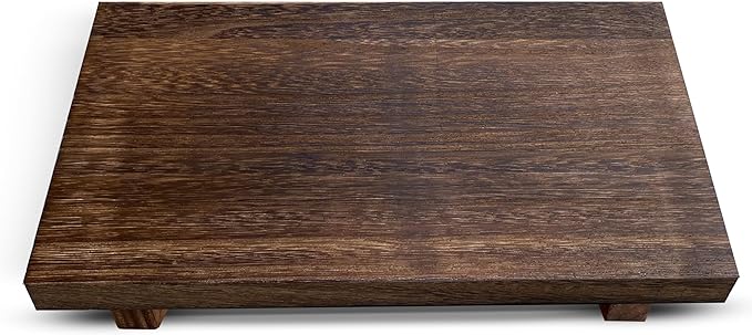Rustic Pedestal Stand - Handmade Small Wood Tray - Soap Tray for Kitchen Sink, Bathroom (Brown, 12 x 7 x 1.5 Inch)