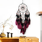 Large Dream Catchers, Boho Handmade Native Macrame Dream Catchers Wall Hanging for Bedroom Living Room Dorm Room Decor, Adults Wedding Party Decor, Festival Blessing Gift (Red & Black)