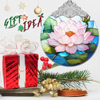 Lotus Stained Glass Orament - Christmas Ornament - Christmas Decorations for Tree - Holiday Present ldeas - Gift Exchange
