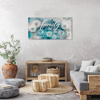 Family Wall Decor Teal Kitchen Wall Art Farmhouse Inspirational Quotes Canvas Prints A Little Bit of Crazy Loud Love Large Dandelion Family Signs for Home Decor Wall Living Dining Room Bedroom 20x40"