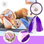 Mini Dream Catchers - Cute Kitten with Turkey Feather, Pastel Purple Flannel, Handmade Small Dreamcatcher for Bedroom, A Dream Catcher for Girls, Dream Catchers for Boys, Dream Catcher Wall Decor