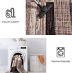 FlyDOIT Modern Geometric Patchwork Area Rug, 2.7x10 Chocolate Runner Rugs for Living Room, Rockwood Collection Indoor Rugs for Bedroom, Throw Carpet Floor Decor for Entryway Dining Room Office Nursery