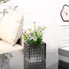 Square Vases Set of 6, 5" x 5" x 5" Square Glass Vases for Flowers, Black Flower Vase for Centerpieces, Small Bubble Vase for Wedding, Party, Home, Office, Parties, Events