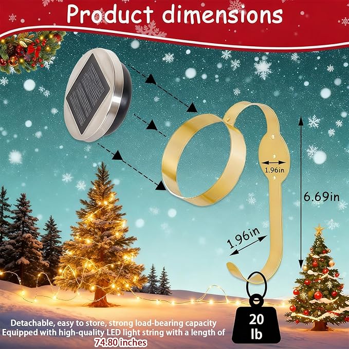 Solar Easter Wreath Hangers for Front Door with LED Lights, Compatible with Lighted Wreaths,Holiday Decorations. Large Suction Cup Metal Hook for Glass Window Outdoor Porch