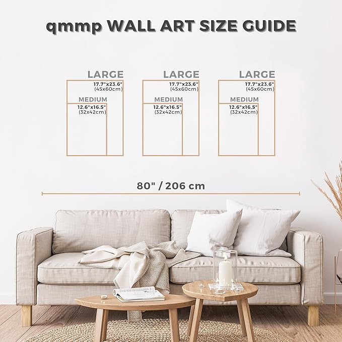 qmmp Modern Wooden Wall Sculptures - Set of 3 - Home Decor Accent - Large Wall Art for Living Room, Bedroom, Office - Easy Installation (Walnut, Medium - Abstract Shapes)