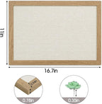 AKTOP Cork Board Bulletin Board with Linen 16.7" X 11", Small Framed Corkboard for Wall, Hanging Pin Board Picture Board for Home Office Decor, Cute Vision Board with 8 Pushpins (Carbonized Black)
