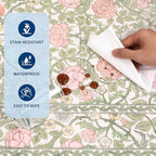 GarveeHome Pink and Green Vintage Floral 2x6 Runner Rug Washable Kitchen Rugs Non Slip Boho Long Rug for Hallways Bedroom Entryway Bathroom Mat with Rubber Back Beige