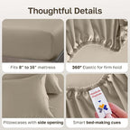 California Design Den Luxury King Size Sheet Set - 100% Cotton, 600 Thread Count Deep Pocket King Sheets, Hotel-Quality Bedding with Sateen Weave (Cool Taupe)
