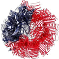Patriotic Wreath for Front Door Red White Blue Wreath 4th of July Wreaths for Door Wall Memorial Day Decor Independence Day Hanging Decoration for Outside Home Farmhouse Holiday (Mesh)